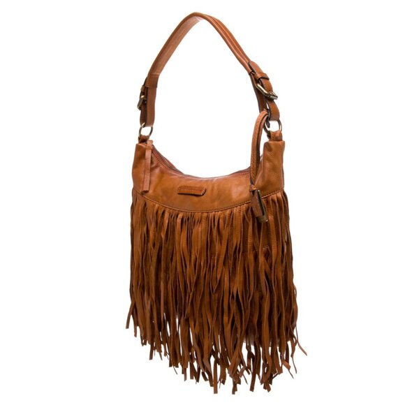 Frye Heidi Fringe Hobo, Whiskey Leather, Rare Vintage EUC - Picture 3 of 12